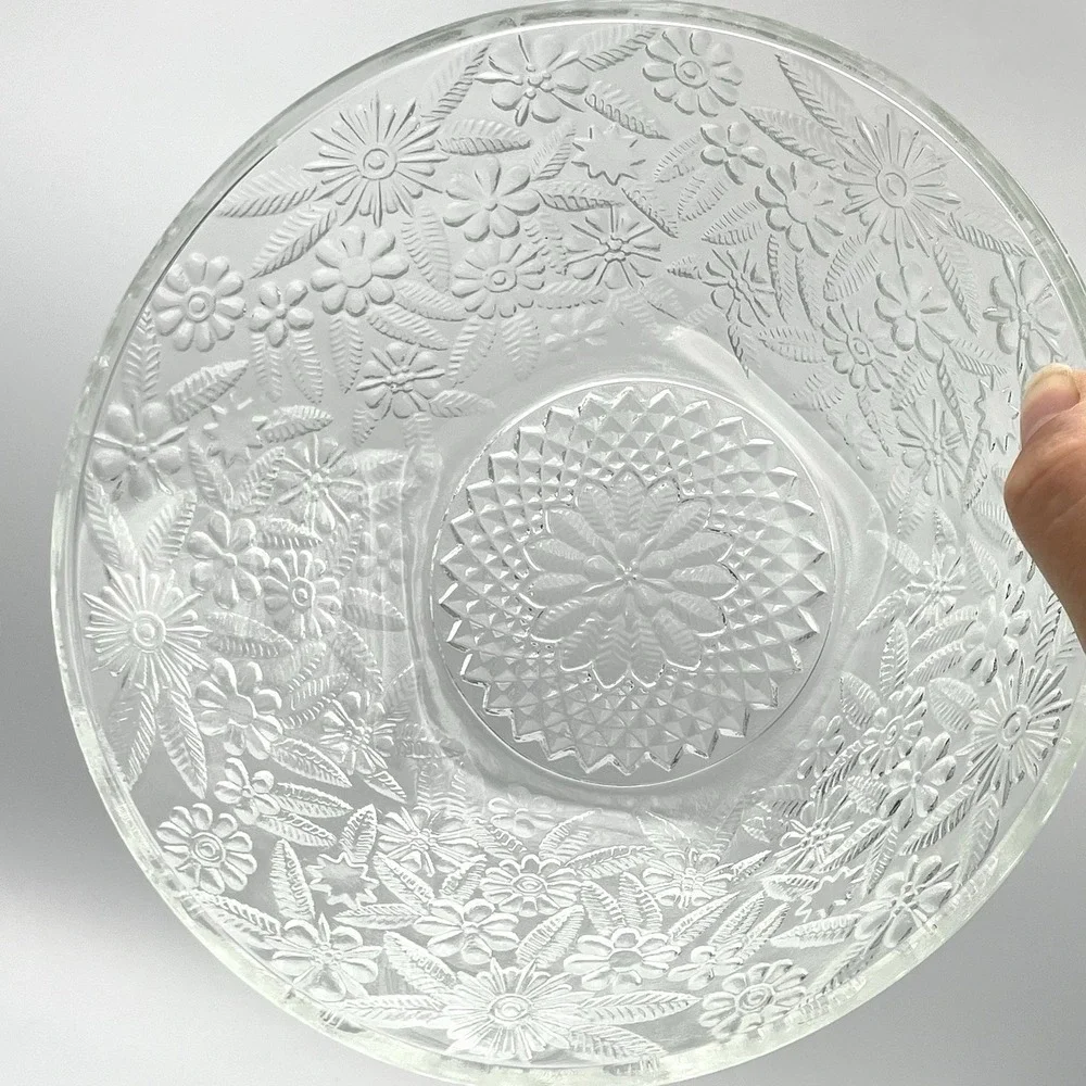 Vintage 1990s Indiana Glass Pineapple &‎ Floral Clear 7.5